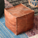 Gregory Leather Pouf