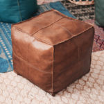 Gregory Leather Pouf