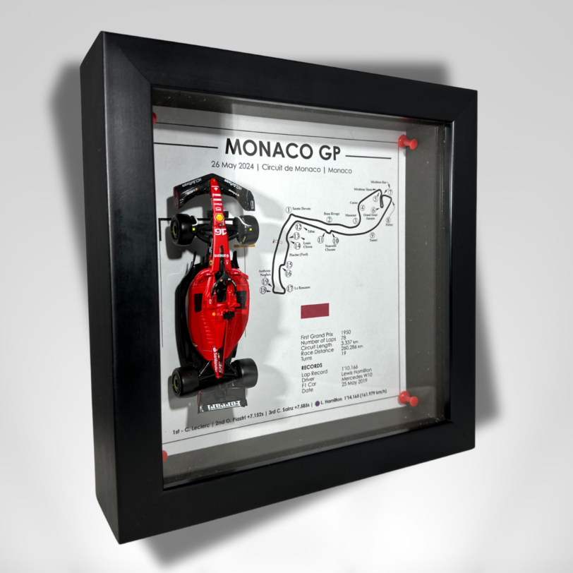 Monaco GP 2024 3D Shadow Box – Ferrari SF-23 Charles Leclerc