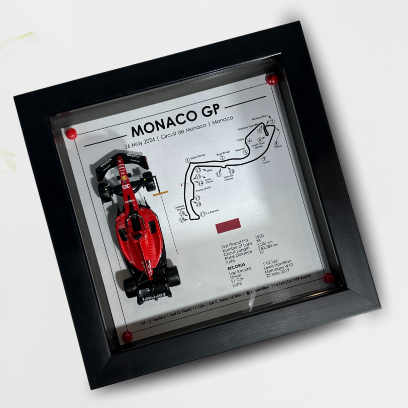 Monaco GP 2024 3D Shadow Box – Ferrari SF-23 Charles Leclerc