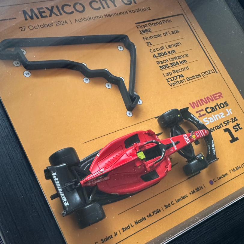 Carlos Sainz - Mexico City Grand Prix - 3D F1 Gift Idea