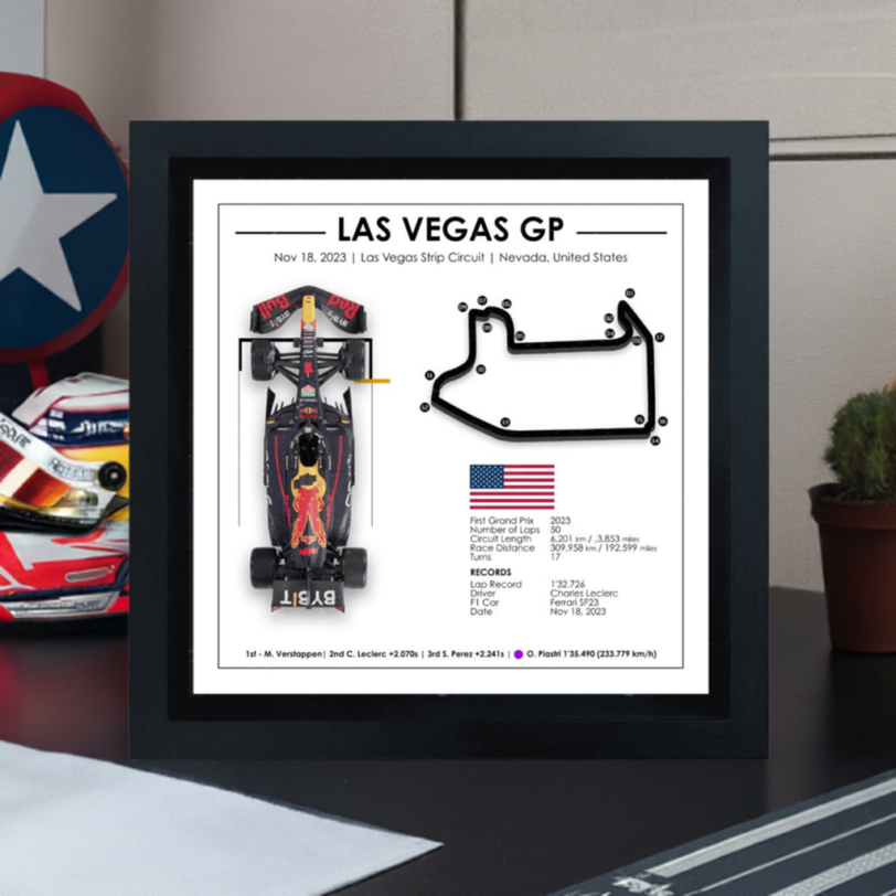 Max Verstappen Las Vegas Grand Prix - Las Vegas Strip Circuit - F1 3D Gift Ideas