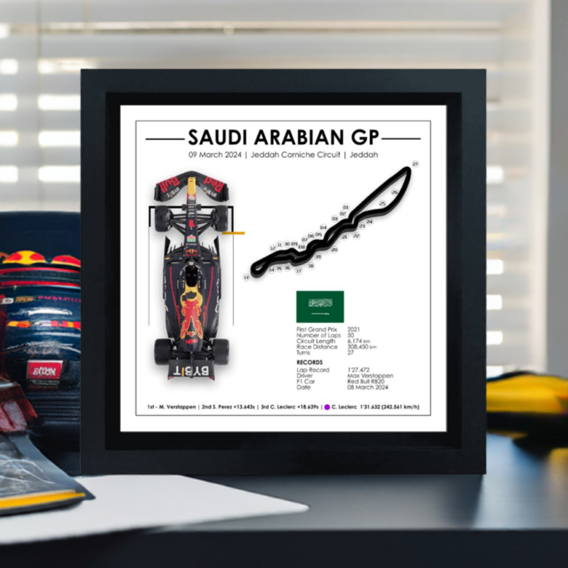 Max Verstappen - Saudi Arabian GP - 3D Formula 1 Showpiece - F1 Gift Idea