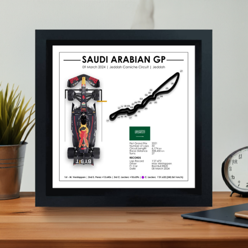 Max Verstappen - Saudi Arabian GP - 3D Formula 1 Showpiece - F1 Gift Idea