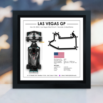 George Russell - Las Vegas Grand Prix 2024 - Formula 1 3D Showpiece - Motorsports Gift Ideas