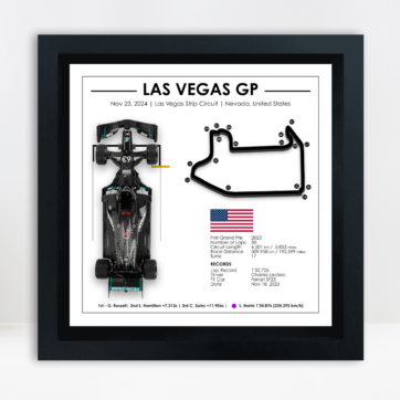 George Russell - Las Vegas Grand Prix 2024 - Formula 1 3D Showpiece - Motorsports Gift Ideas